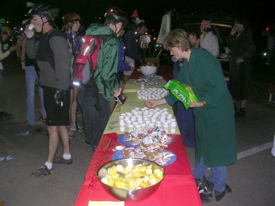 Halfway point's rest and break area.